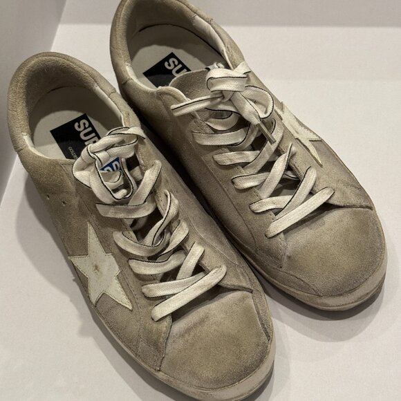 Golden Goose Superstar Gray Suede Sneakers Size 37 - Picture 2 of 5